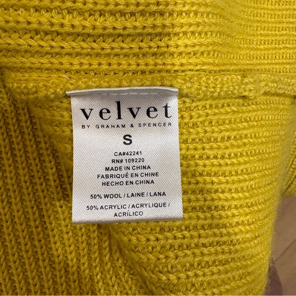 Anthropologie Velvet by Graham & Spencer Marilyn Cardigan Sweater (Yellow) - Picture 6 of 7